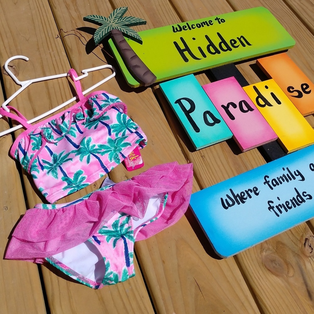 Palm tree 2 piece swimsuit